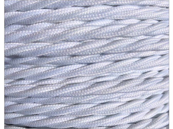 SPLÉTANÝ textilní kabel 2 X 0,75mm BÍLÝ