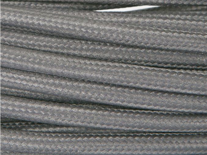 Textilní kabel 2 x 0,75mm s nosným lankem šedý 3028