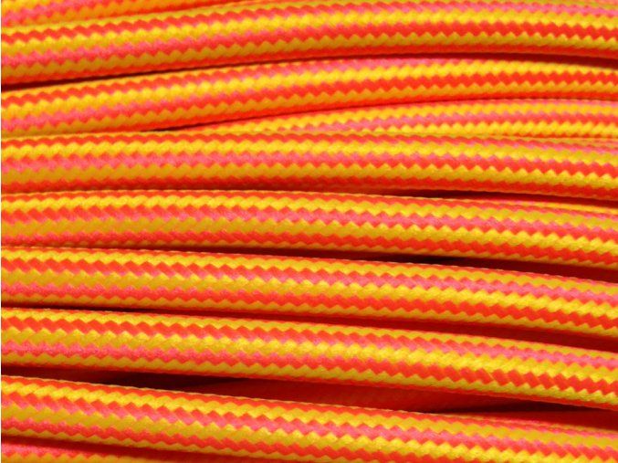 kabel 3 x 0,75mm podélný vzor svítivě červená + žlutá