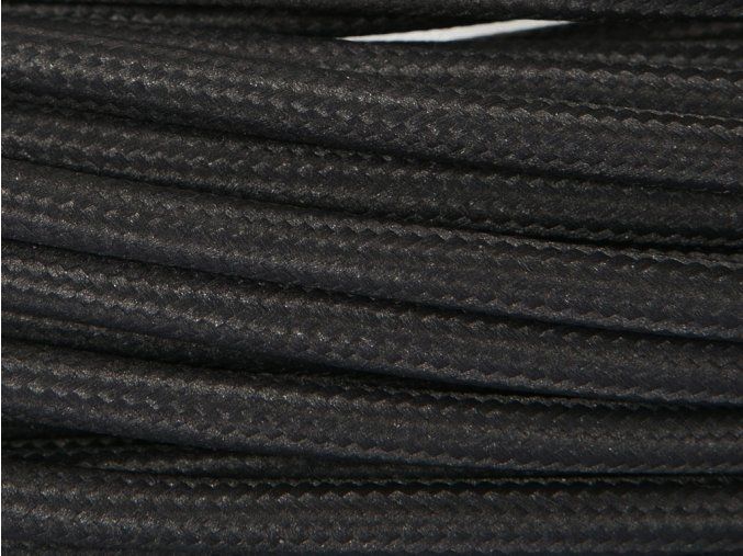 TEXTILNÍ KABEL 3 X 1,5MM ČERNÝ
