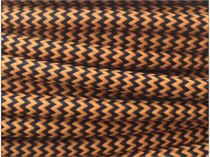 Textilní kabel 2 x 0,75mm CIKCAK černo oranžový