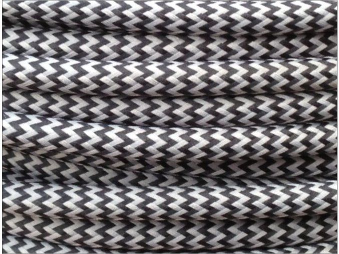 Textilní kabel 3x0,75mm CIKCAK černo šedý