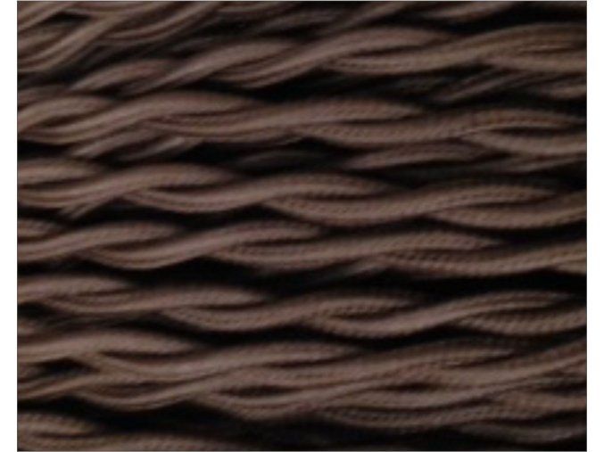 Textilní kabel SPLÉTANÝ 2 X 0,75MM HNĚDÝ