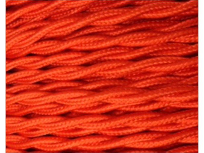 Textilní kabel SPLÉTANÝ 2 X 0,75MM ORANŽOVÝ