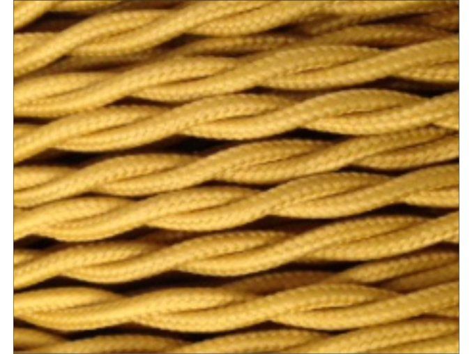 textilní kabel splétaný 2 x 0,75mm, barva strozlatá