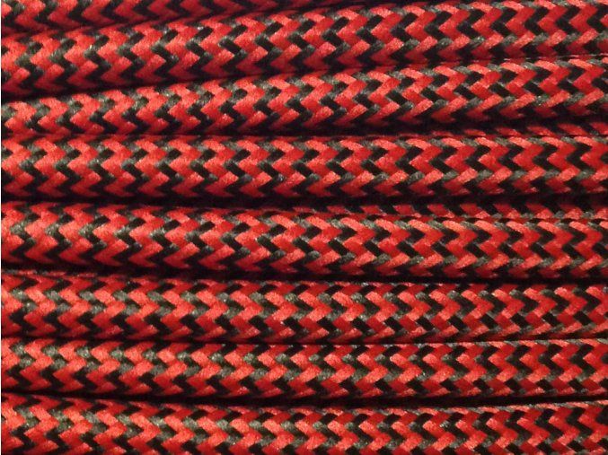 Textilní kabel 2 x 0,75mm CIKCAK červeno - černý