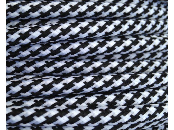 Textilní kabel 2 x 0,75mm SPIRAL černo bílý