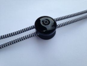 Stropní a nástěnný keramický úchyt na 2 kabely (černý)
