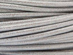 Textilní kabel 2 x 0,75mm kovová stříbrná