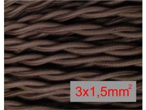 splétaný hnědý 3 x 1,5mm