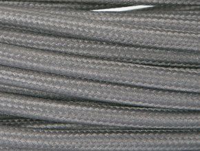 Textilní kabel 1x1,5mm šedý, průměr 3mm