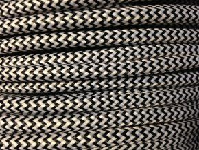 TEXTILNÍ KABEL 3 X 1,5MM CIKCAK ČERNO BÍLÝ