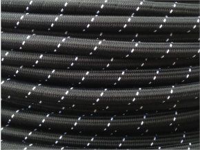 TEXTILNÍ KABEL 2 X 0,75MM PATTERN ROUND ČERNO - BÍLÝ
