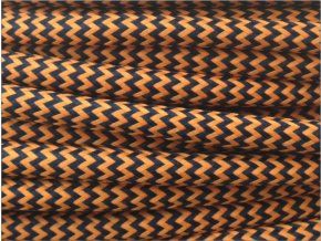 Textilní kabel 2 x 0,75mm CIKCAK černo oranžový