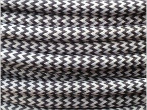 Textilní kabel 3x0,75mm CIKCAK černo šedý