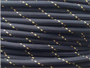 Textilní kabel 2 x 0,75mm PATTERN ROUND ČERNO - ŽLUTÝ