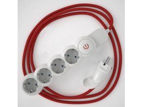 Prodlužovací 4 zásuvka + červený kabel