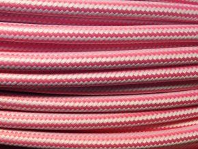kabel růžovo - bílý PODÉLNÝ VZOR 3 X 0,75MM