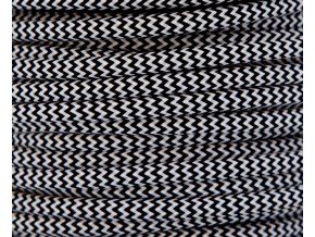 Textilní kabel černobílý CIKCAK 3 X 0,75 mm