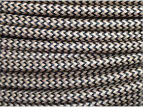 Textilní kabel CIKCAK 2 x 0,75mm černo - béžový
