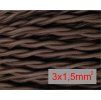 splétaný hnědý 3 x 1,5mm