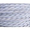 SPLÉTANÝ textilní kabel 2 X 0,75mm BÍLÝ